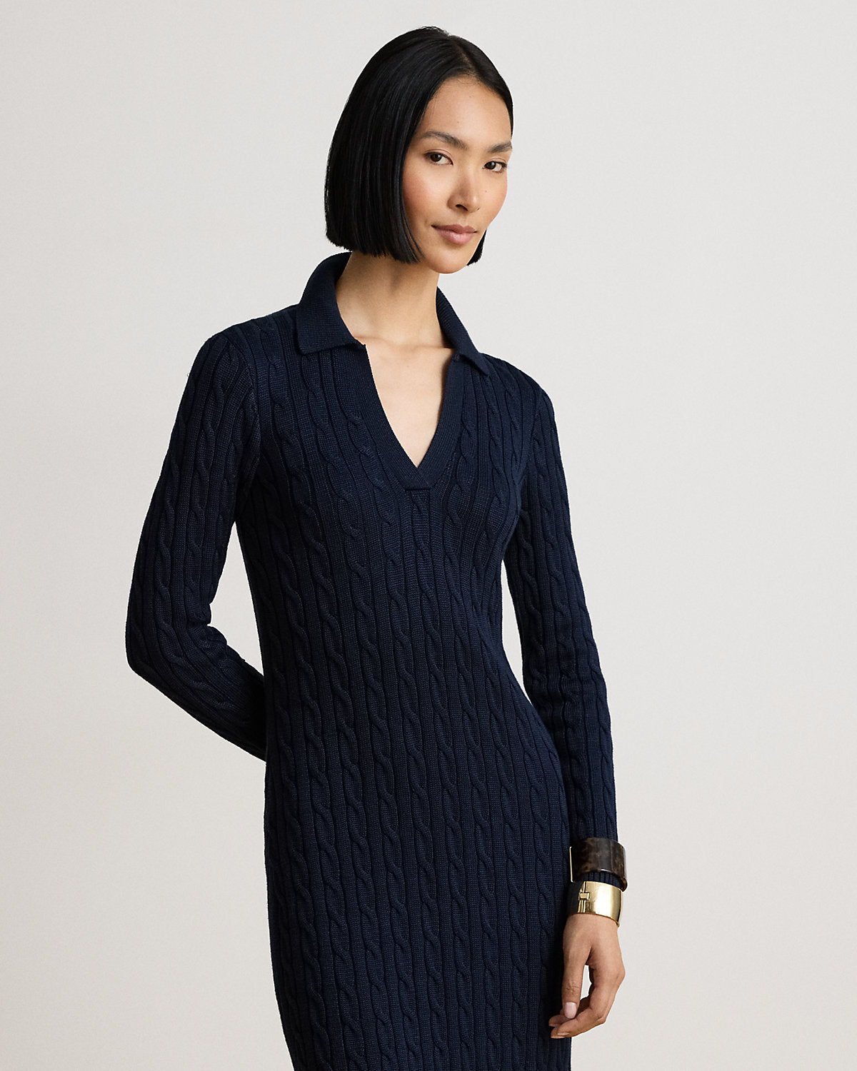 Cable-Knit Cotton-Blend Sweater Dress
