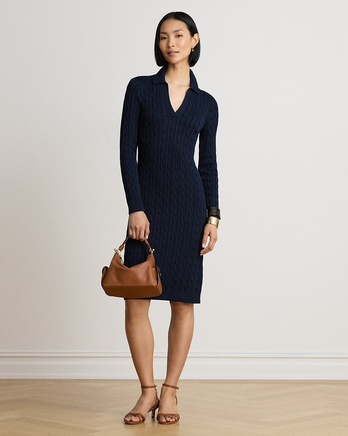 Cable-Knit Cotton-Blend Sweater Dress