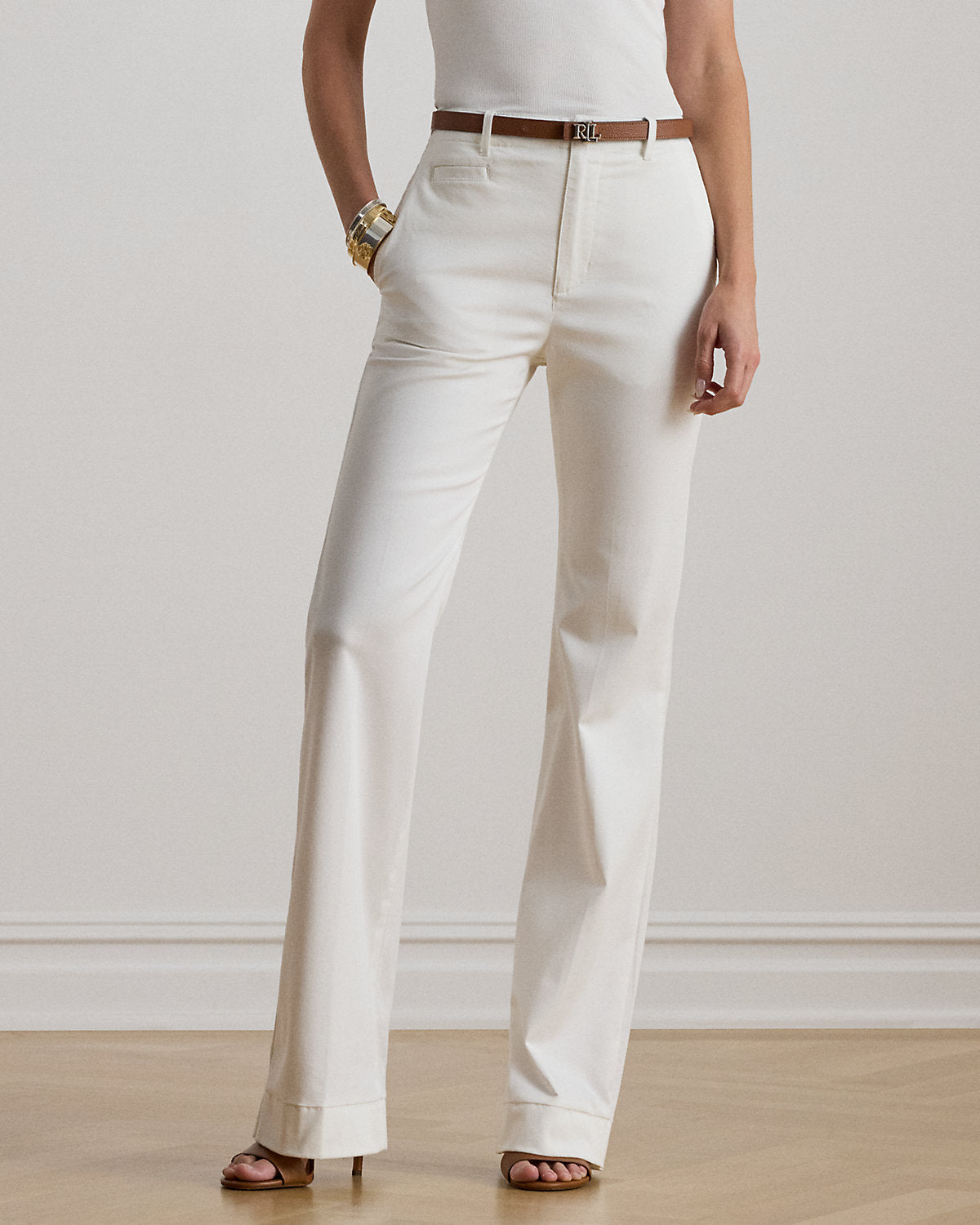 Stretch Cotton Chino Flare Pant