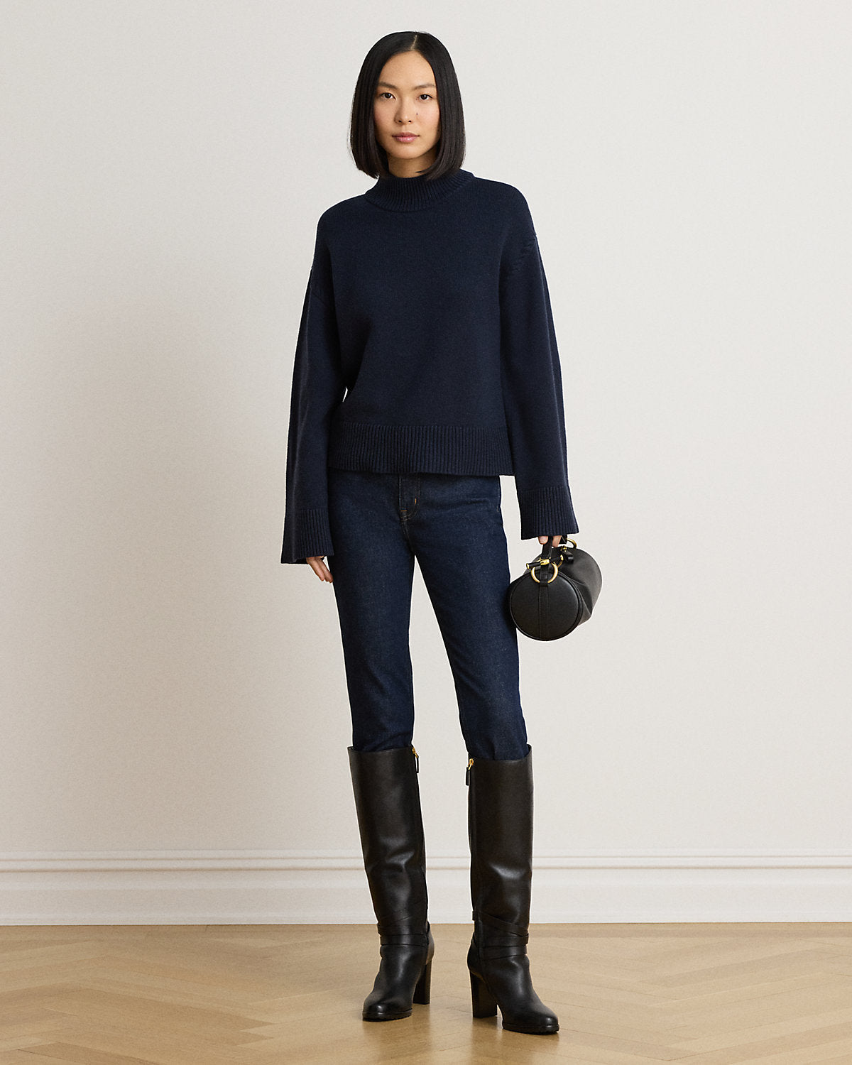 Wool-Blend Mockneck Sweater