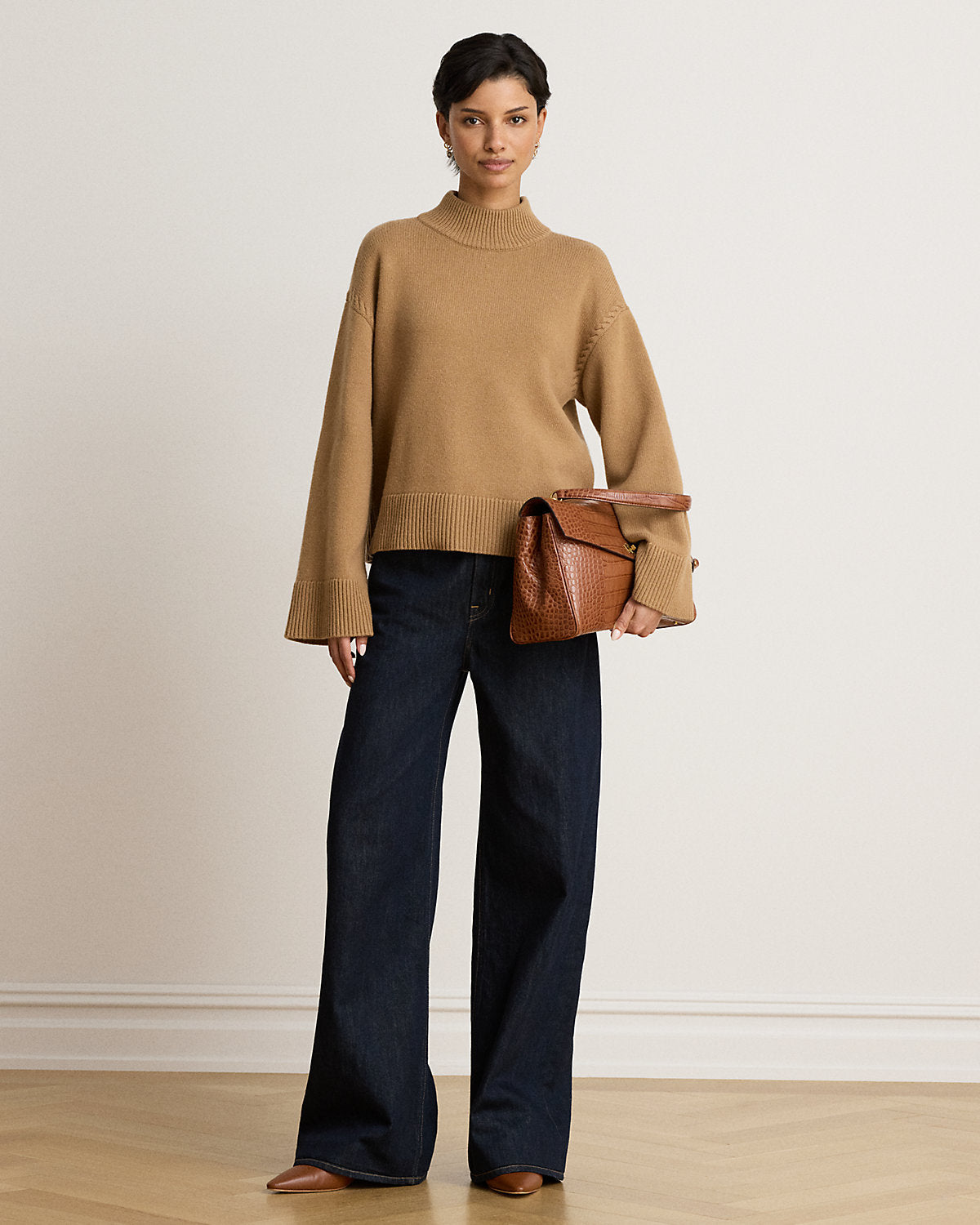 Wool-Blend Mockneck Sweater