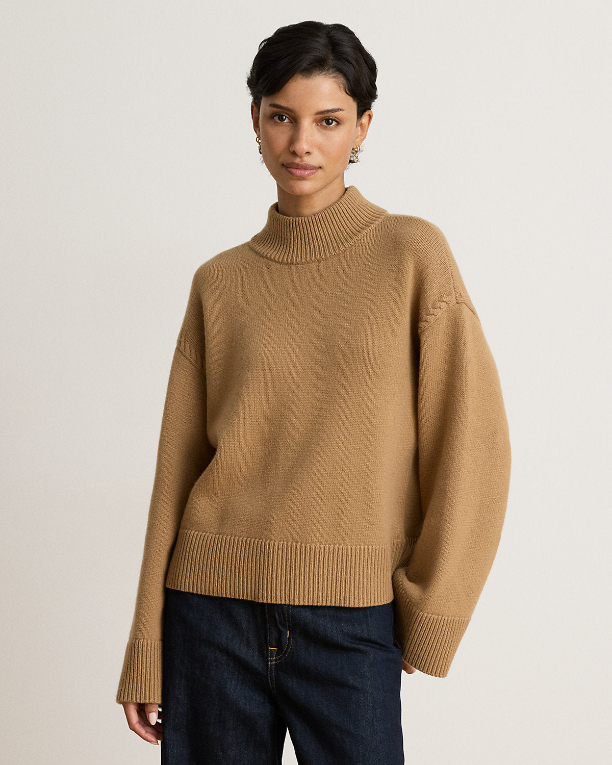 Wool-Blend Mockneck Sweater