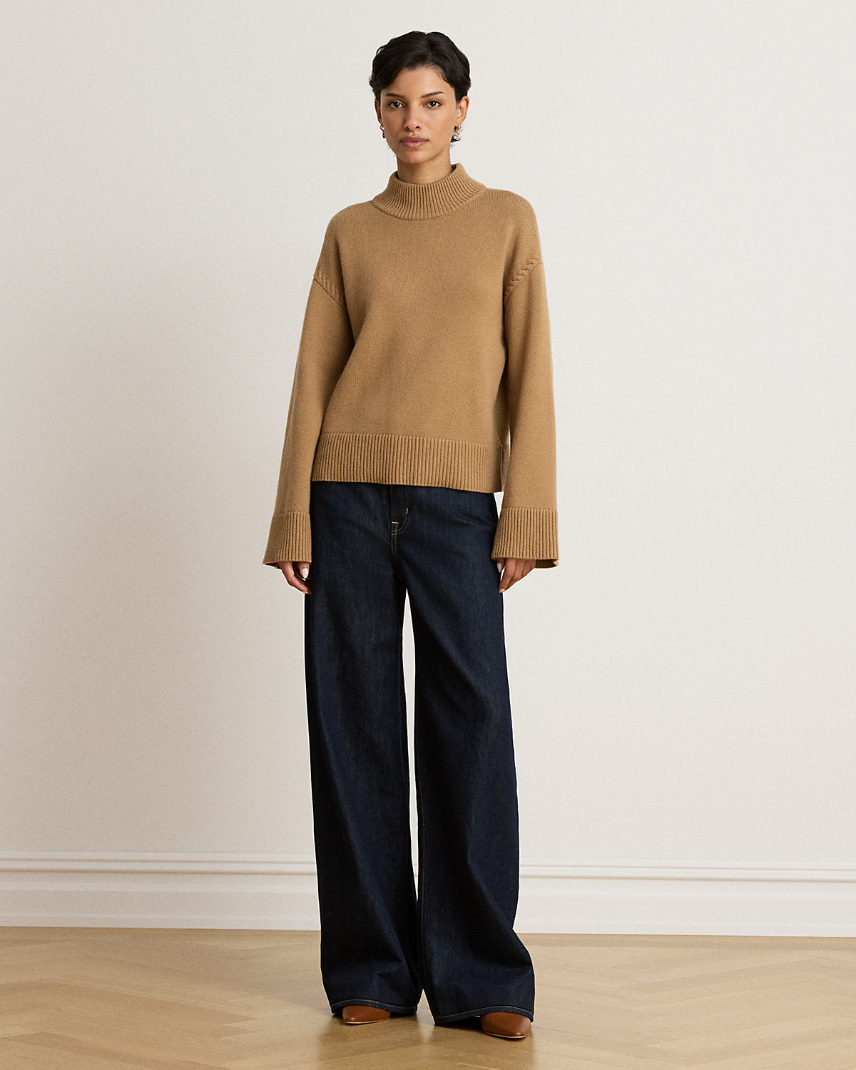 Wool-Blend Mockneck Sweater