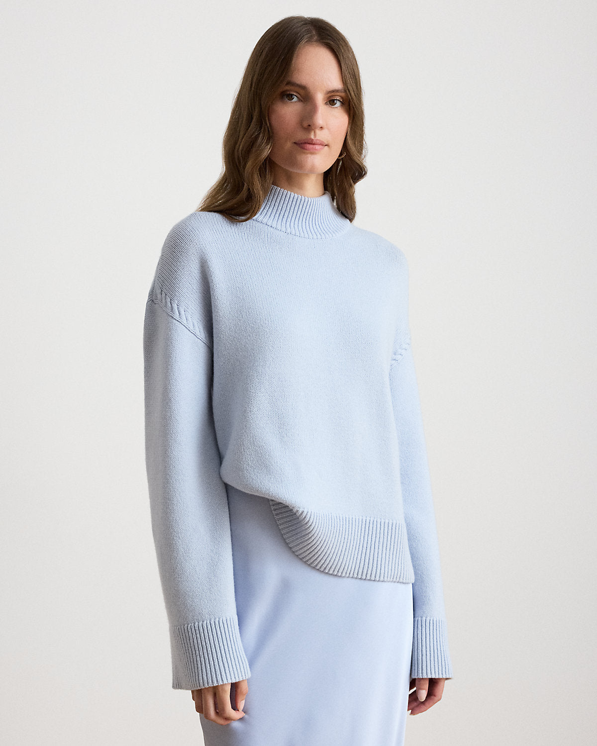 Wool-Blend Mockneck Sweater