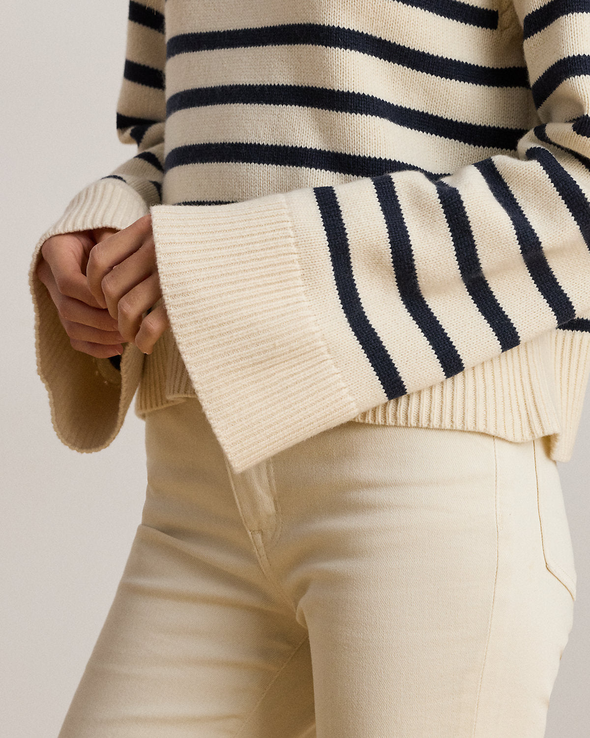 Striped Wool-Blend Mockneck Sweater