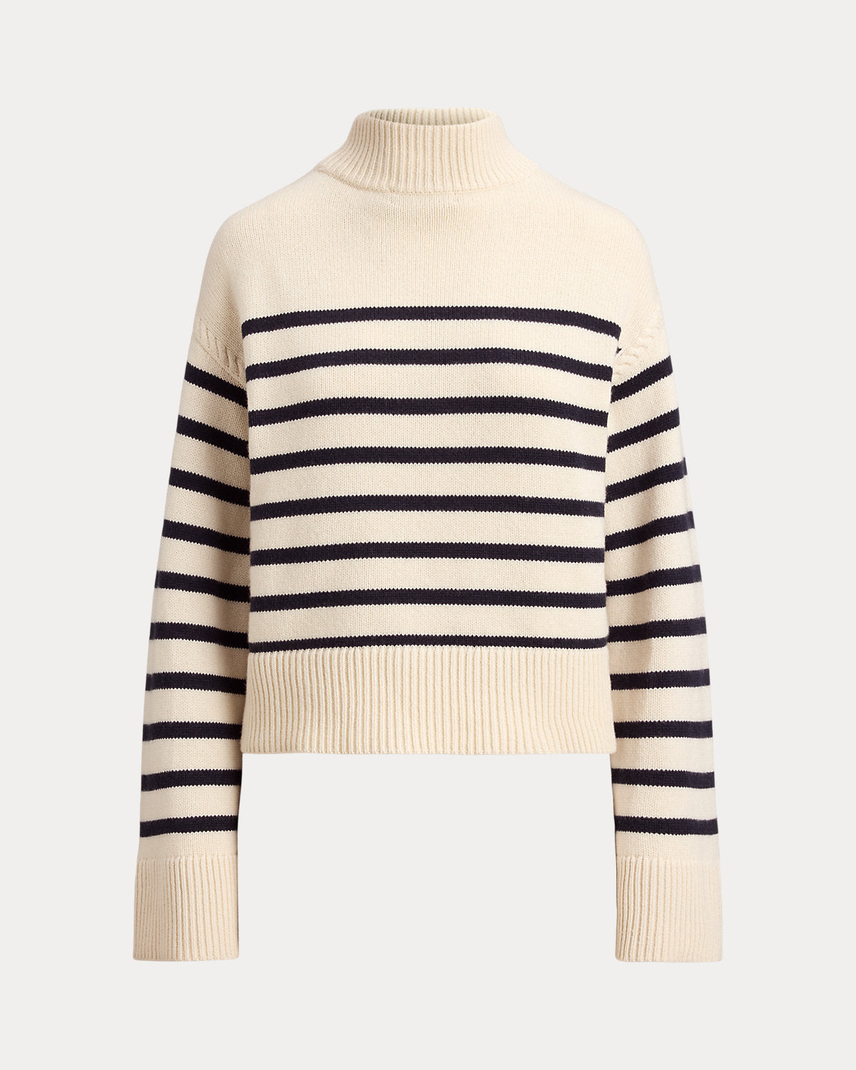 Striped Wool-Blend Mockneck Sweater