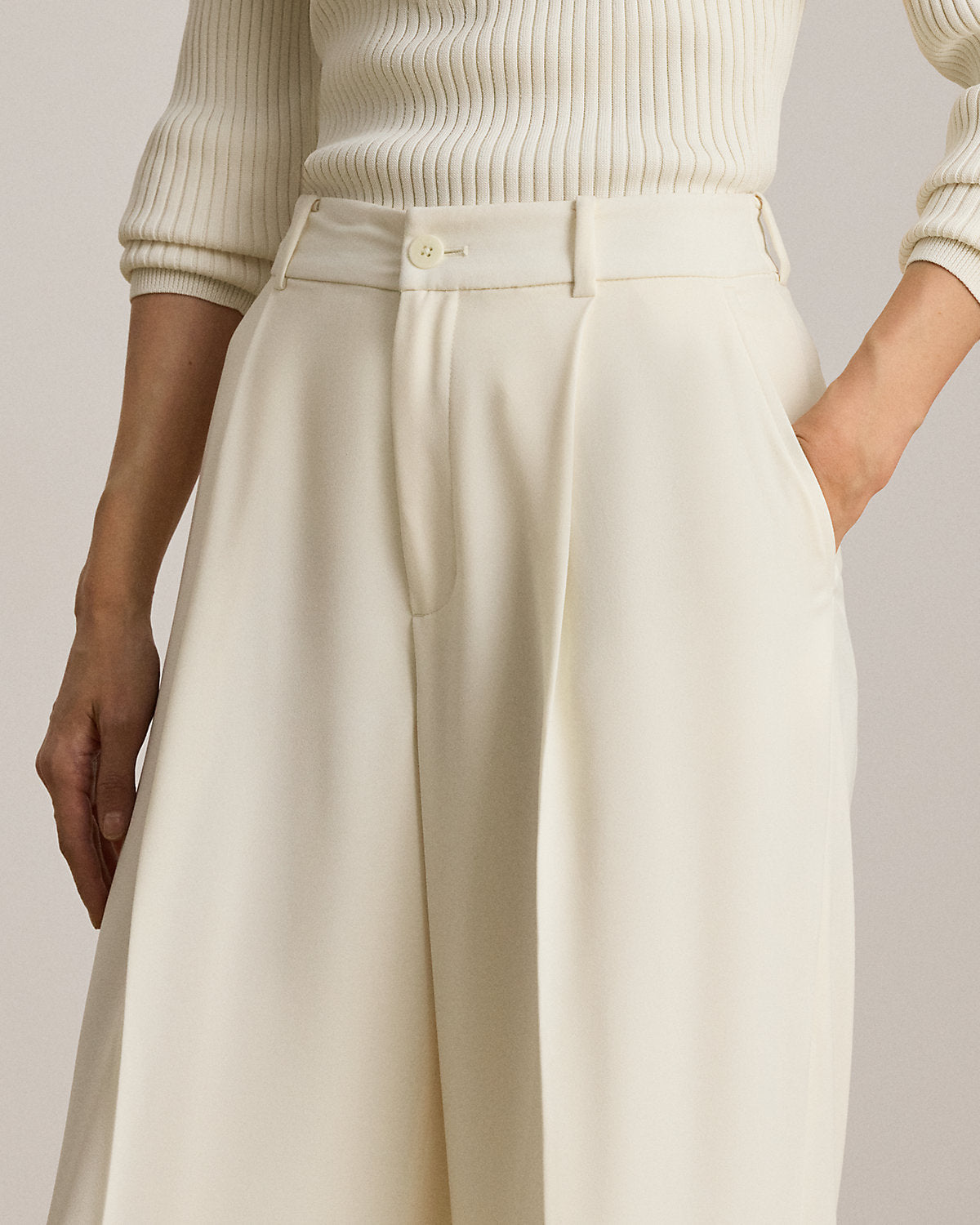Double-Faced Georgette Wide-Leg Pant