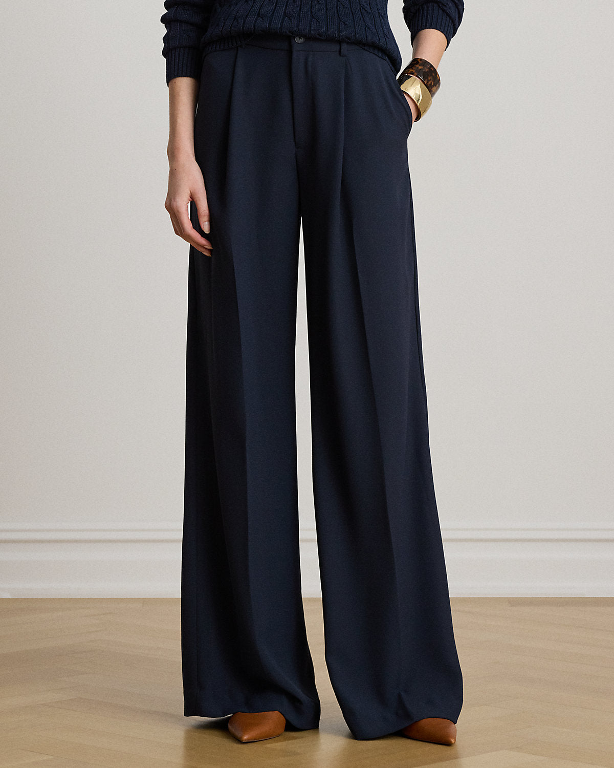 Double-Faced Georgette Wide-Leg Pant