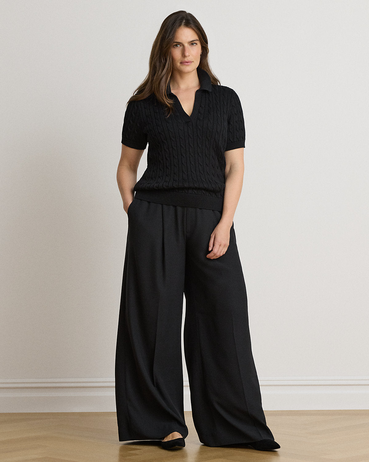 Double-Faced Georgette Wide-Leg Pant