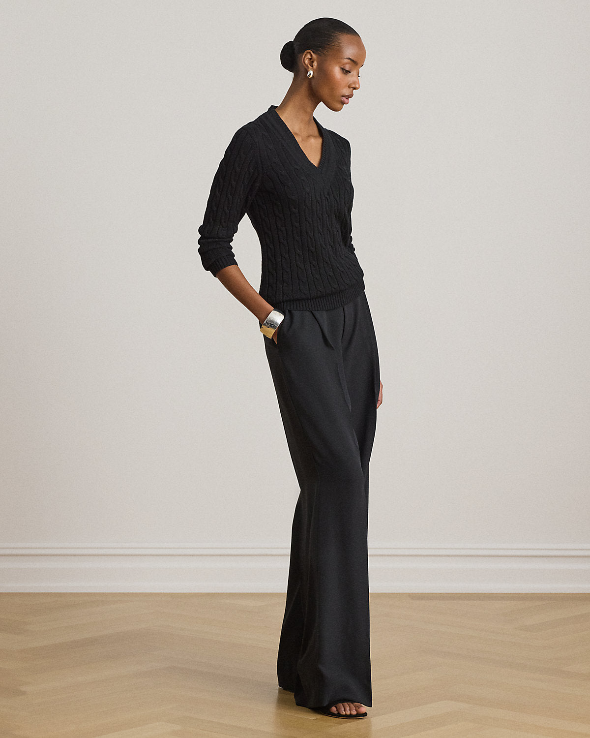 Double-Faced Georgette Wide-Leg Pant