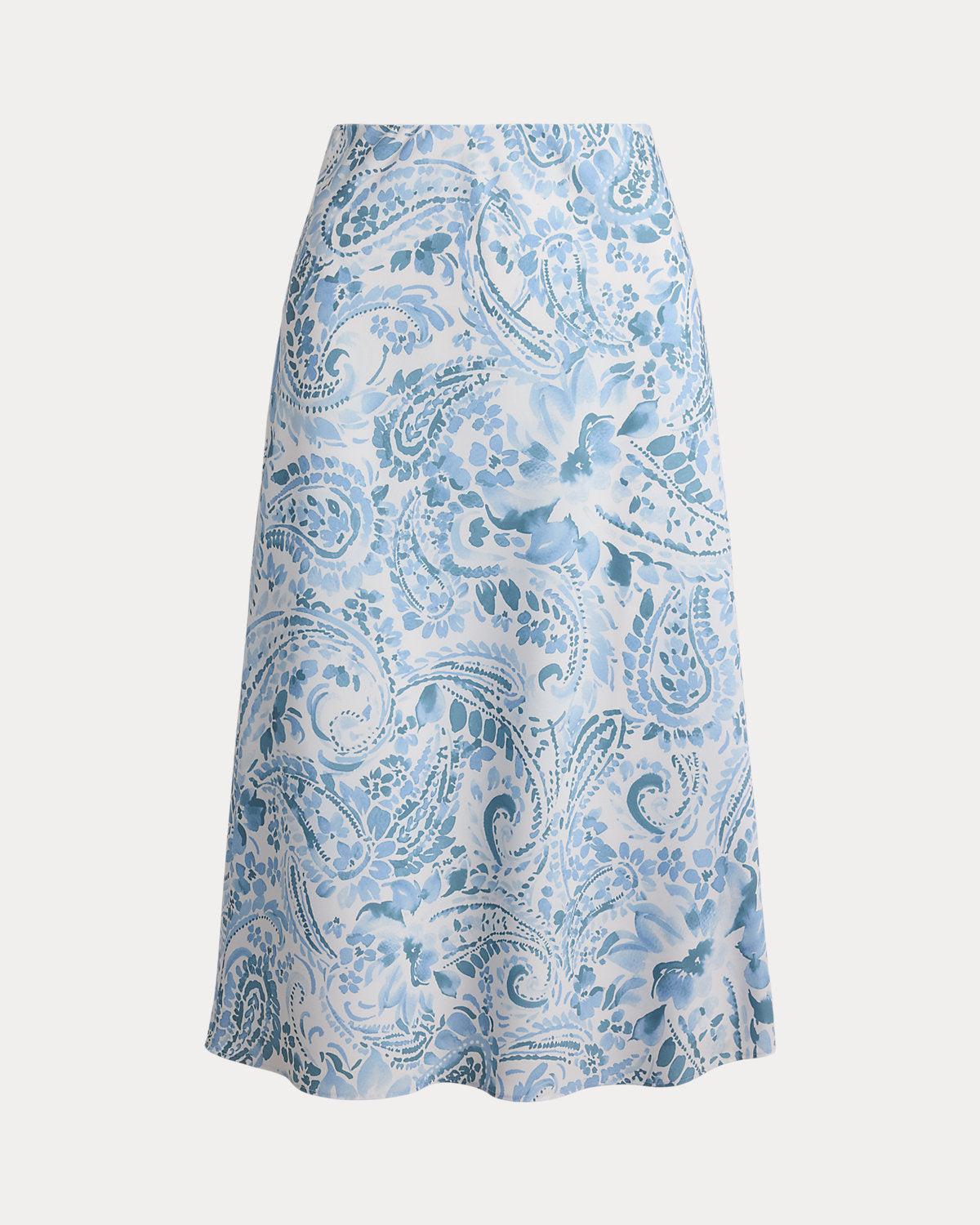 Paisley Crepe Midi Skirt