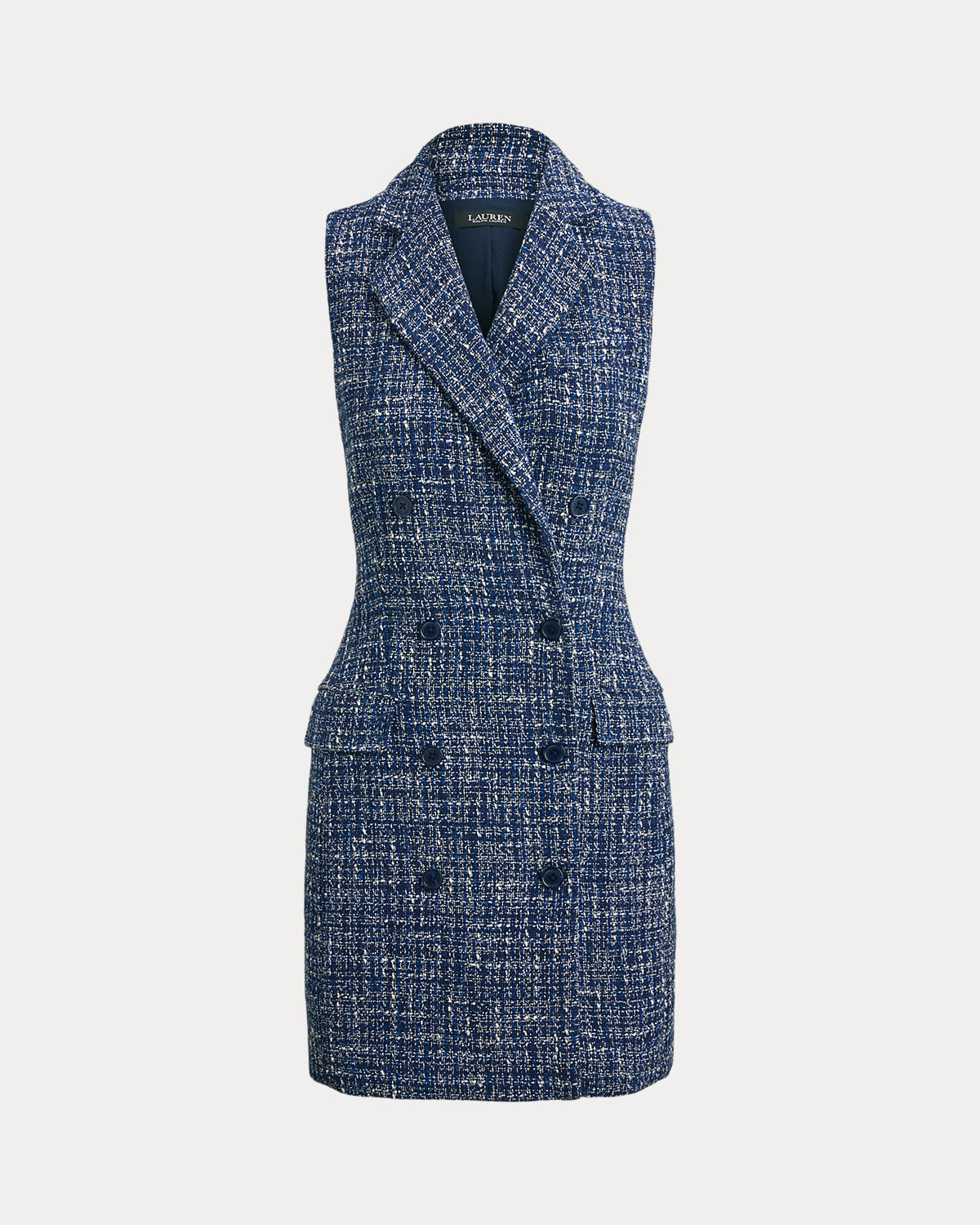 Double-Breasted Boucl¨¦ Sleeveless Dress