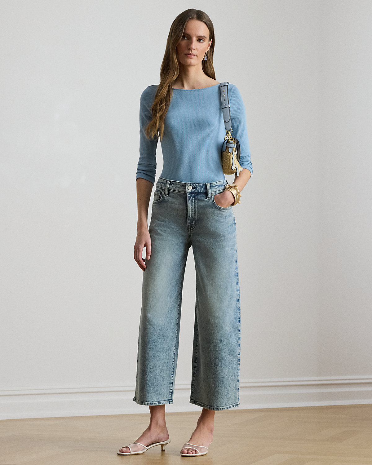 Rib-Knit Cotton-Blend Boatneck Tee