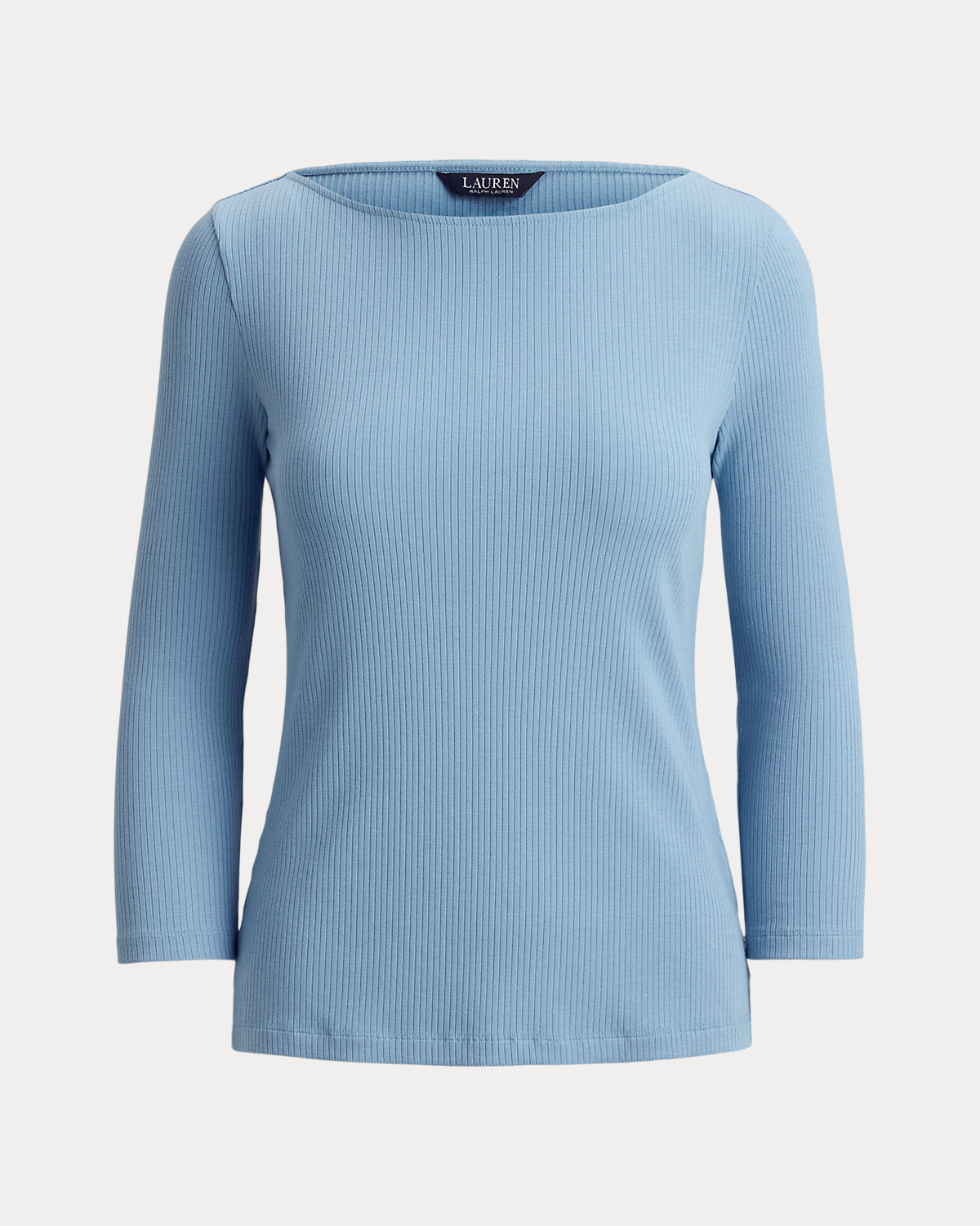 Rib-Knit Cotton-Blend Boatneck Tee