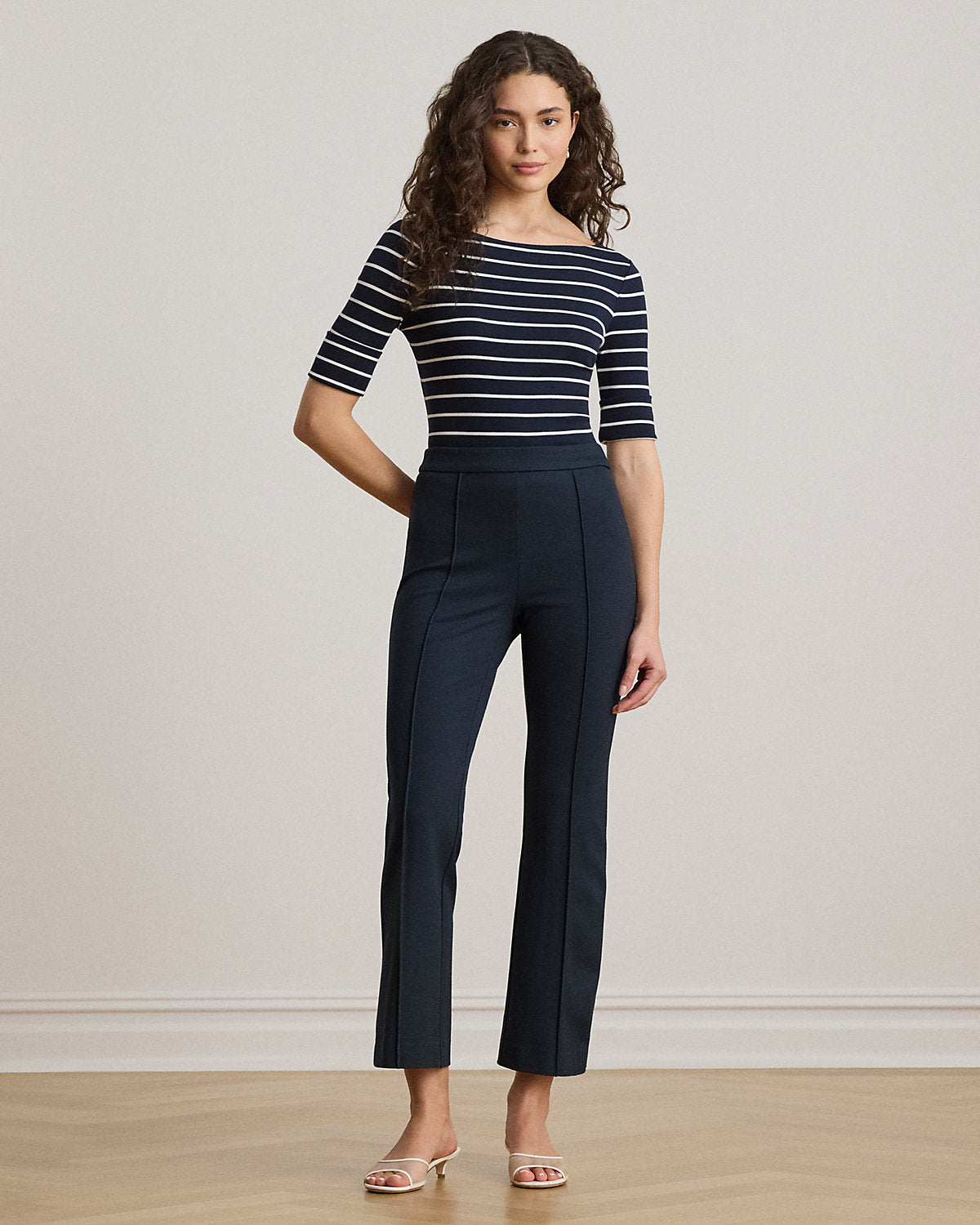 Twill Flare Ankle Pant