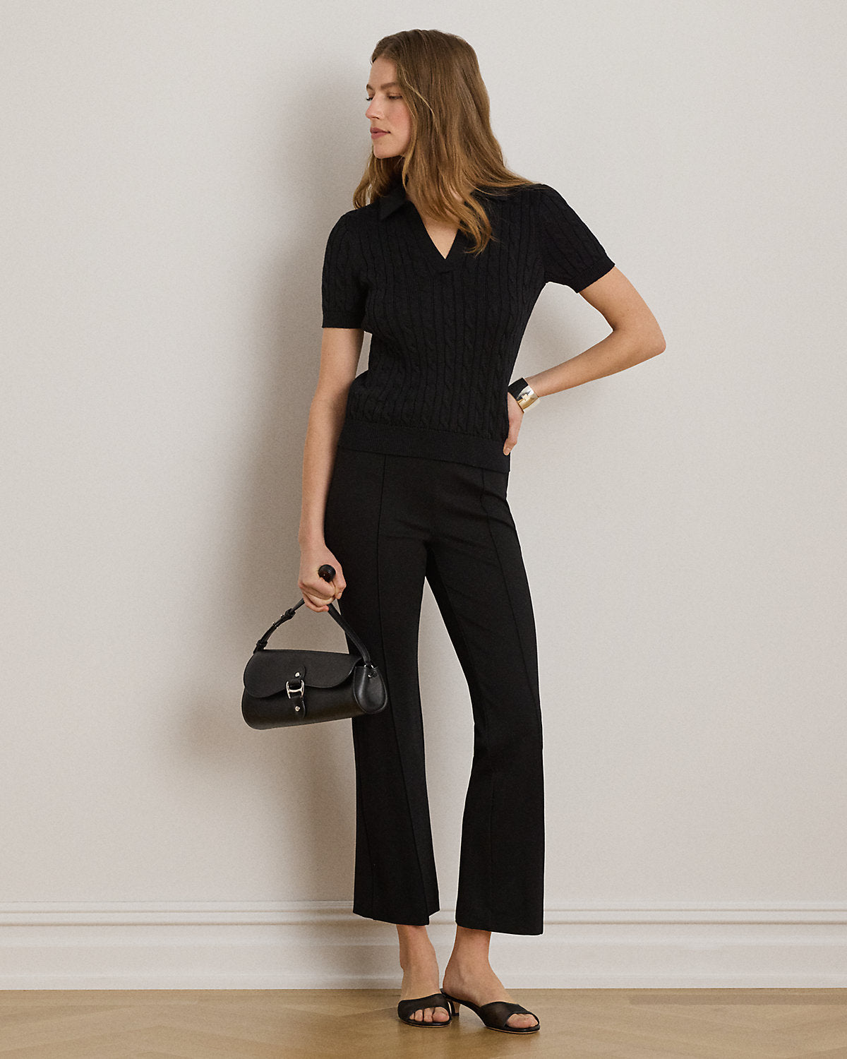 Twill Flare Ankle Pant