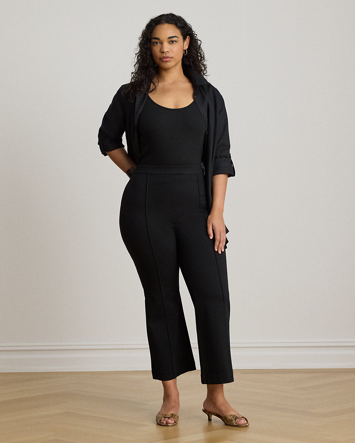 Twill Flare Ankle Pant