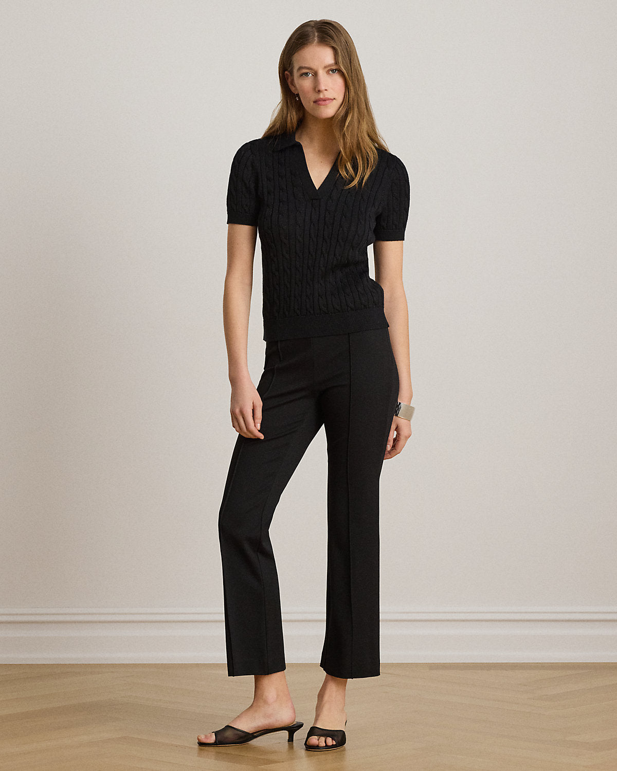Twill Flare Ankle Pant