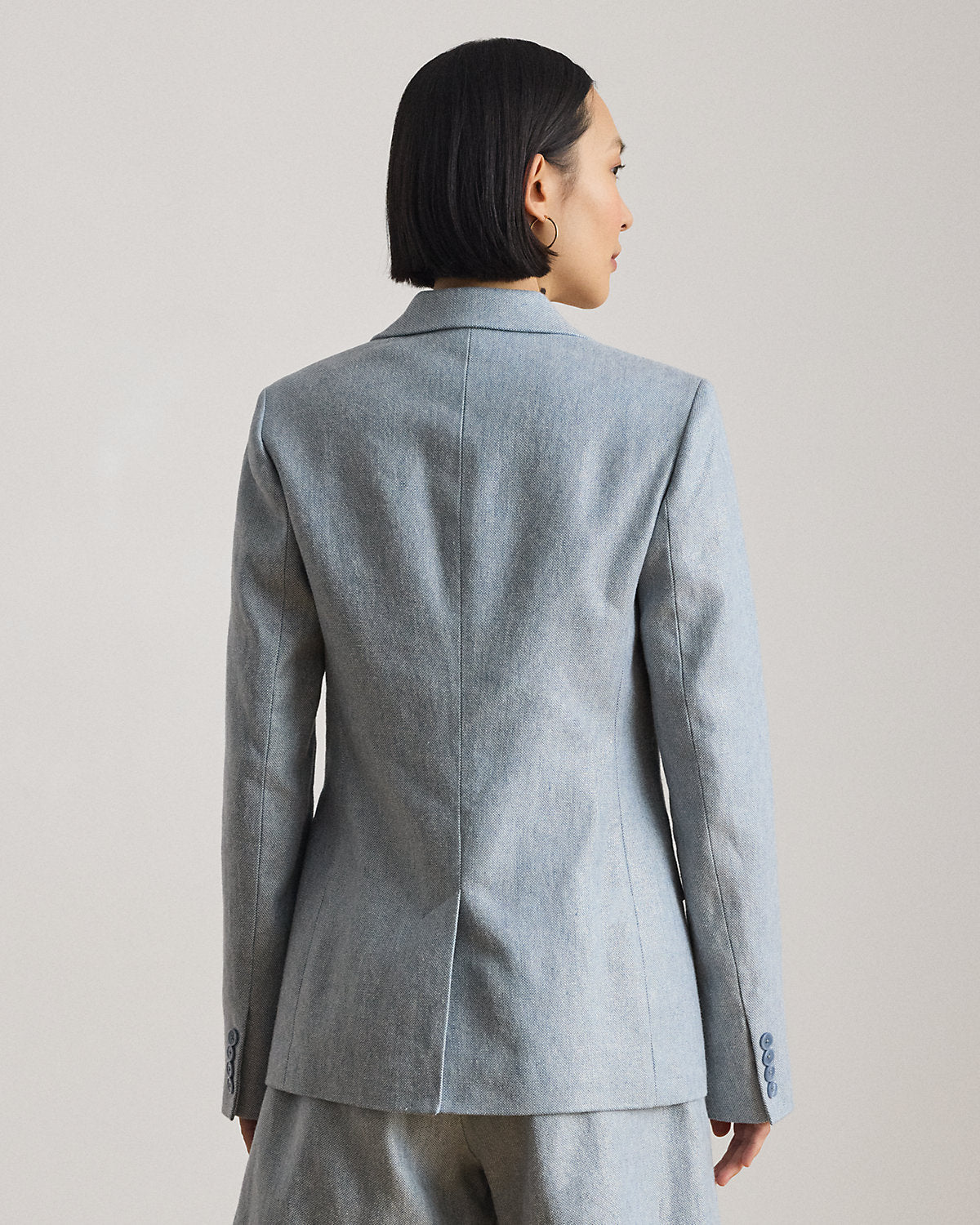 Foiled Basket-Weave Linen-Cotton Blazer