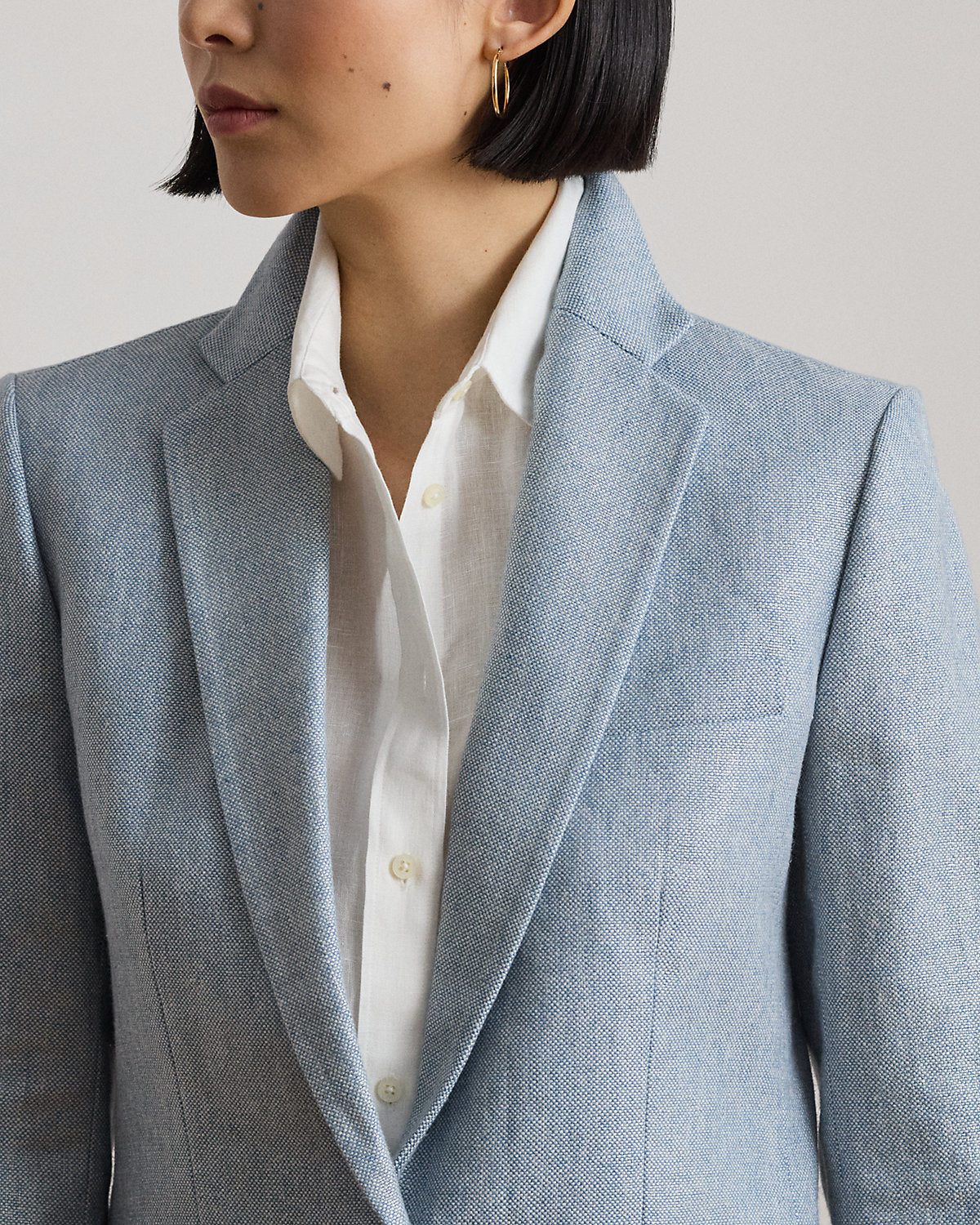 Foiled Basket-Weave Linen-Cotton Blazer