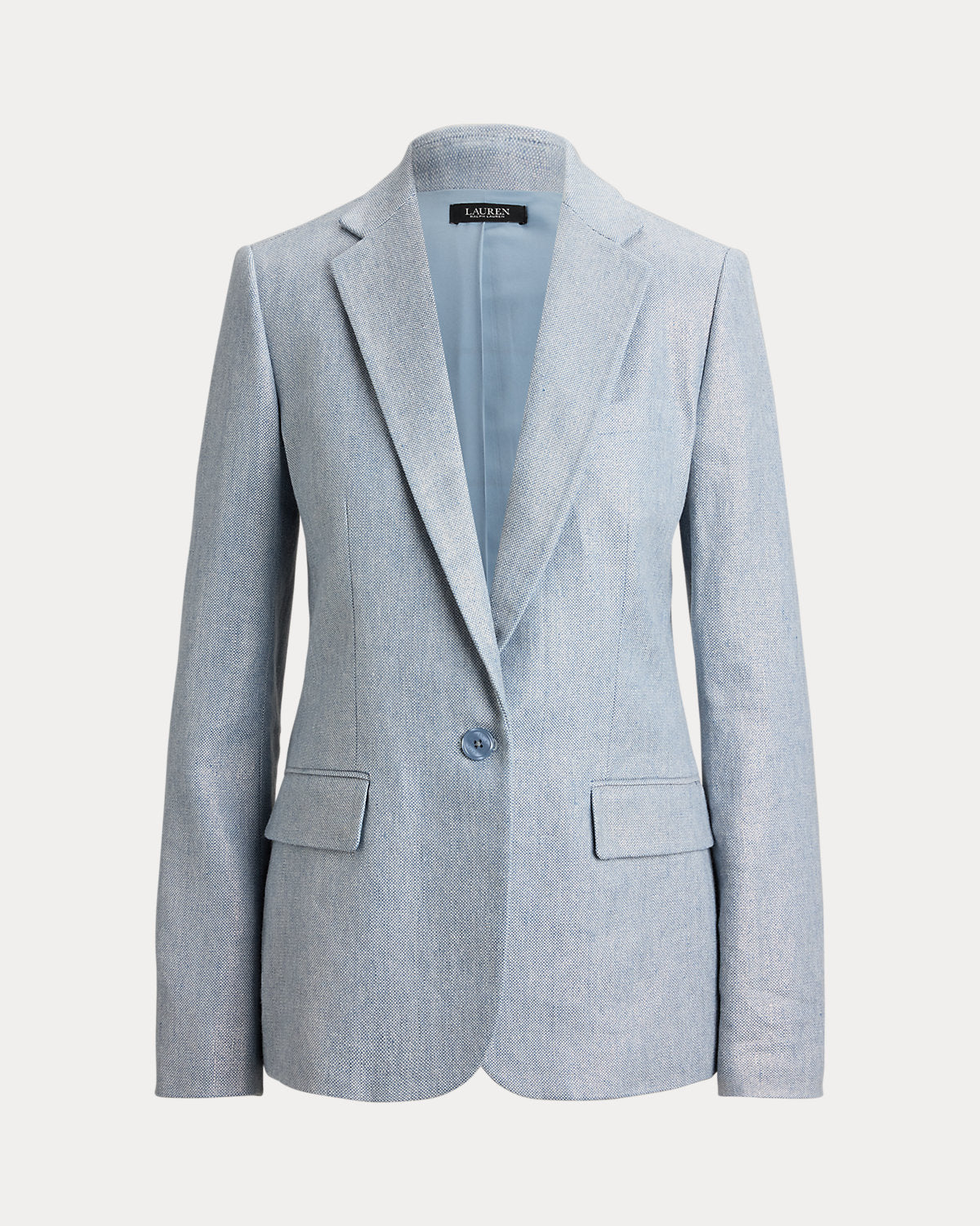 Foiled Basket-Weave Linen-Cotton Blazer