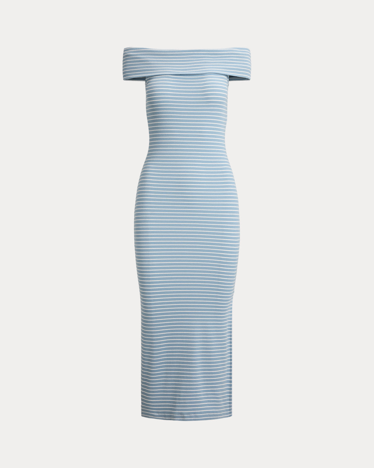 Striped Off-the-Shoulder Midi Dress