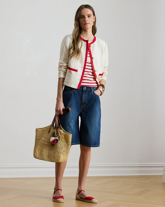Denim Wide-Leg Bermuda Short