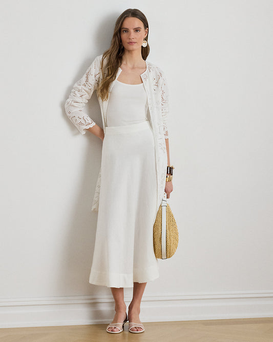 Paisley-Eyelet Cotton Tunic Jacket