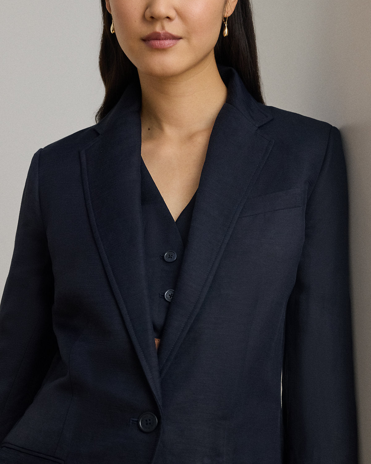 Linen-Blend Twill Blazer