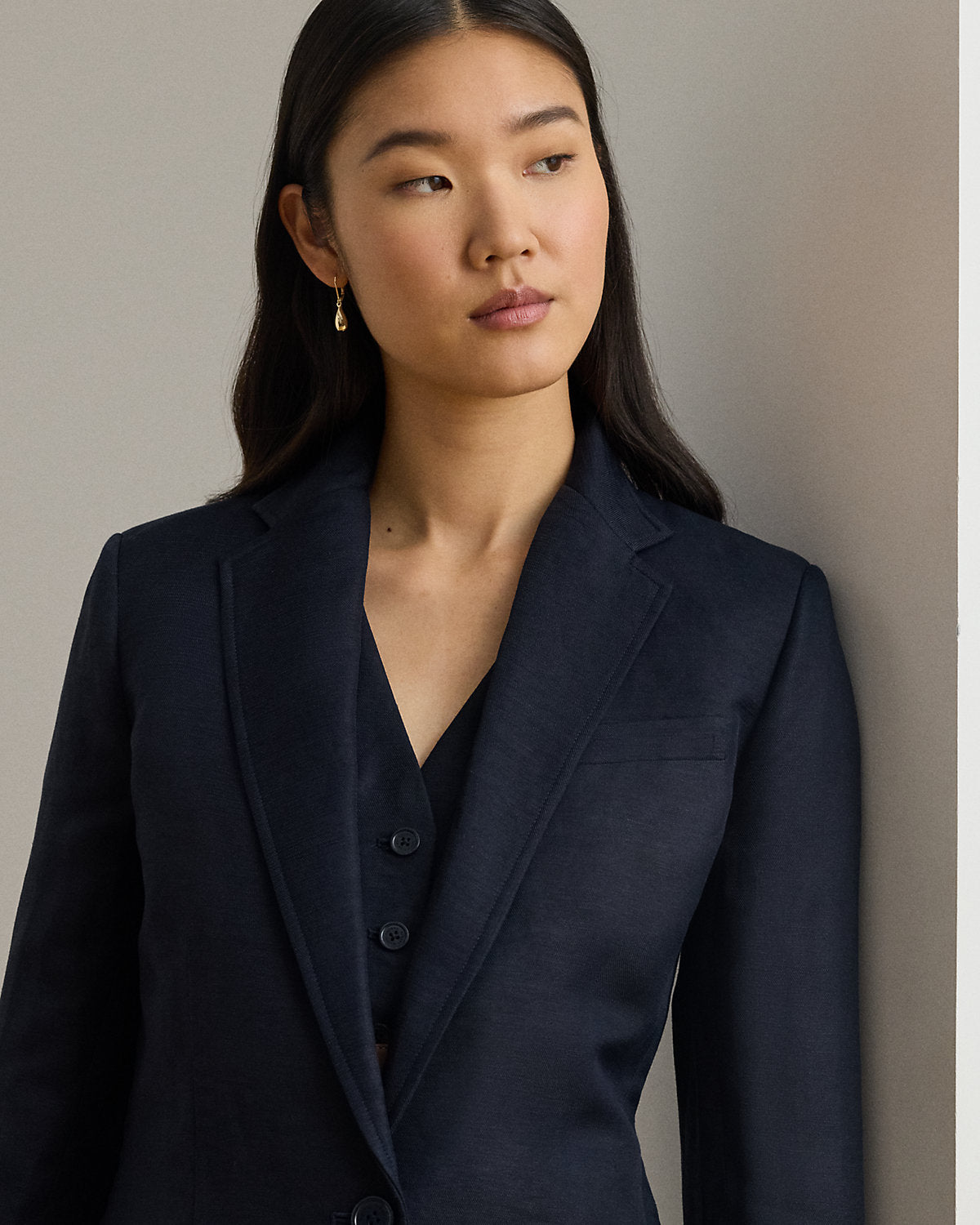 Linen-Blend Twill Blazer