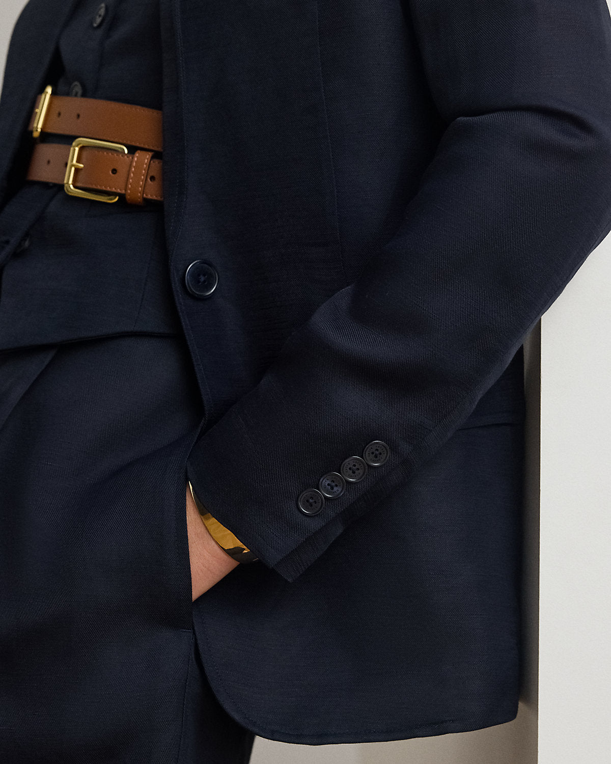 Linen-Blend Twill Blazer