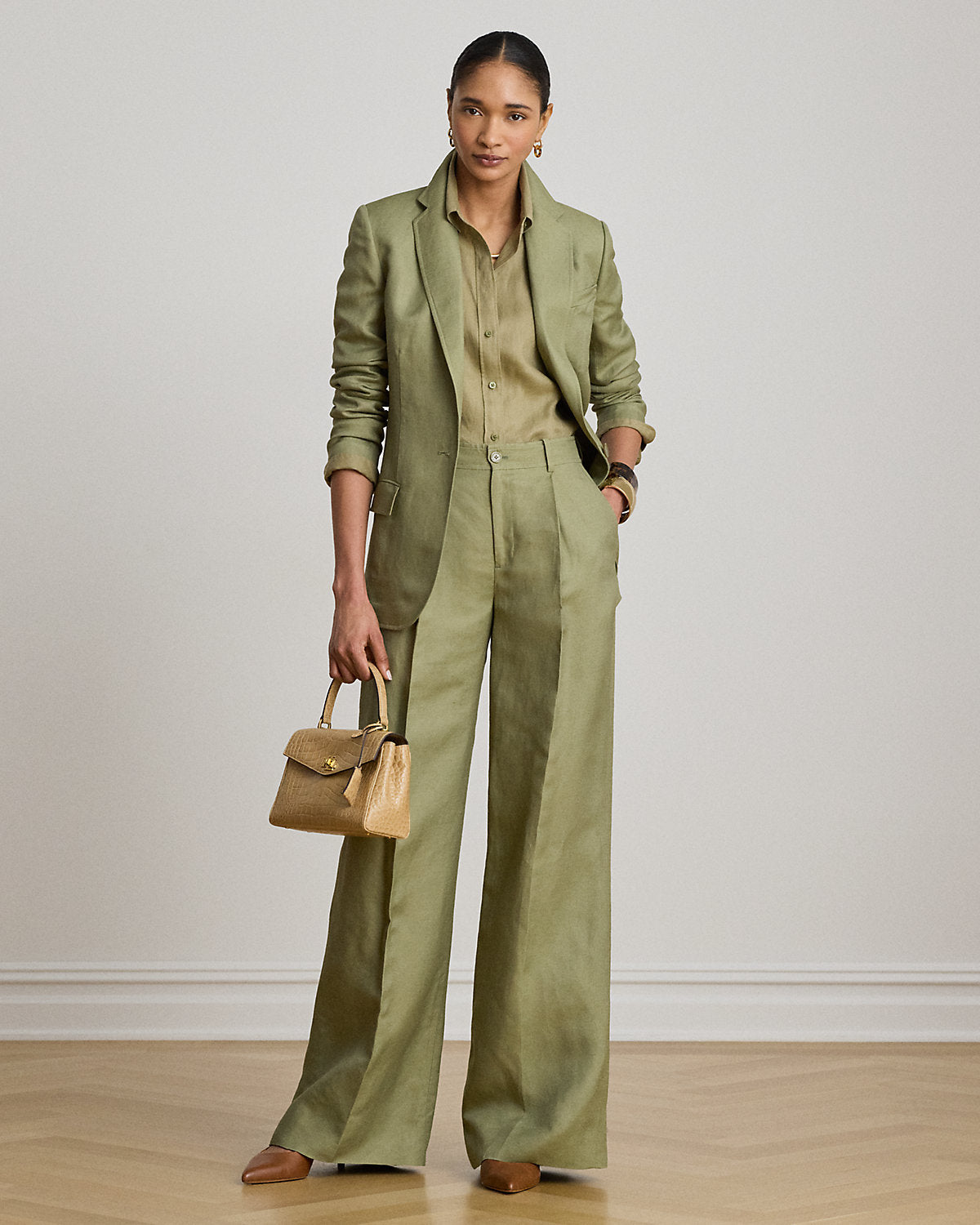 Linen-Blend Twill Blazer