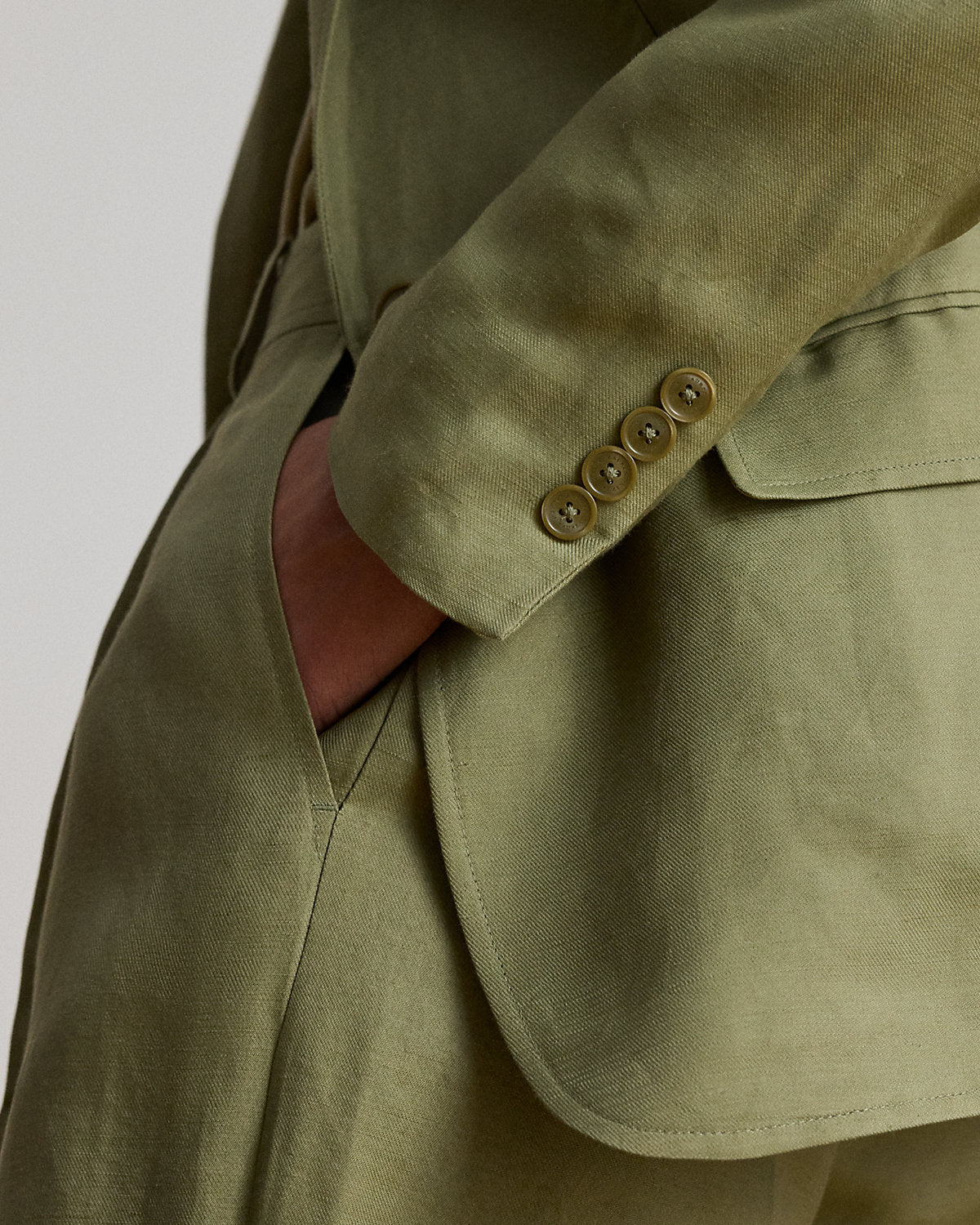 Linen-Blend Twill Blazer