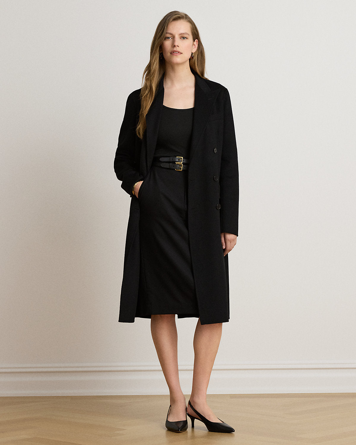 Double-Breasted Wool-Blend Coat