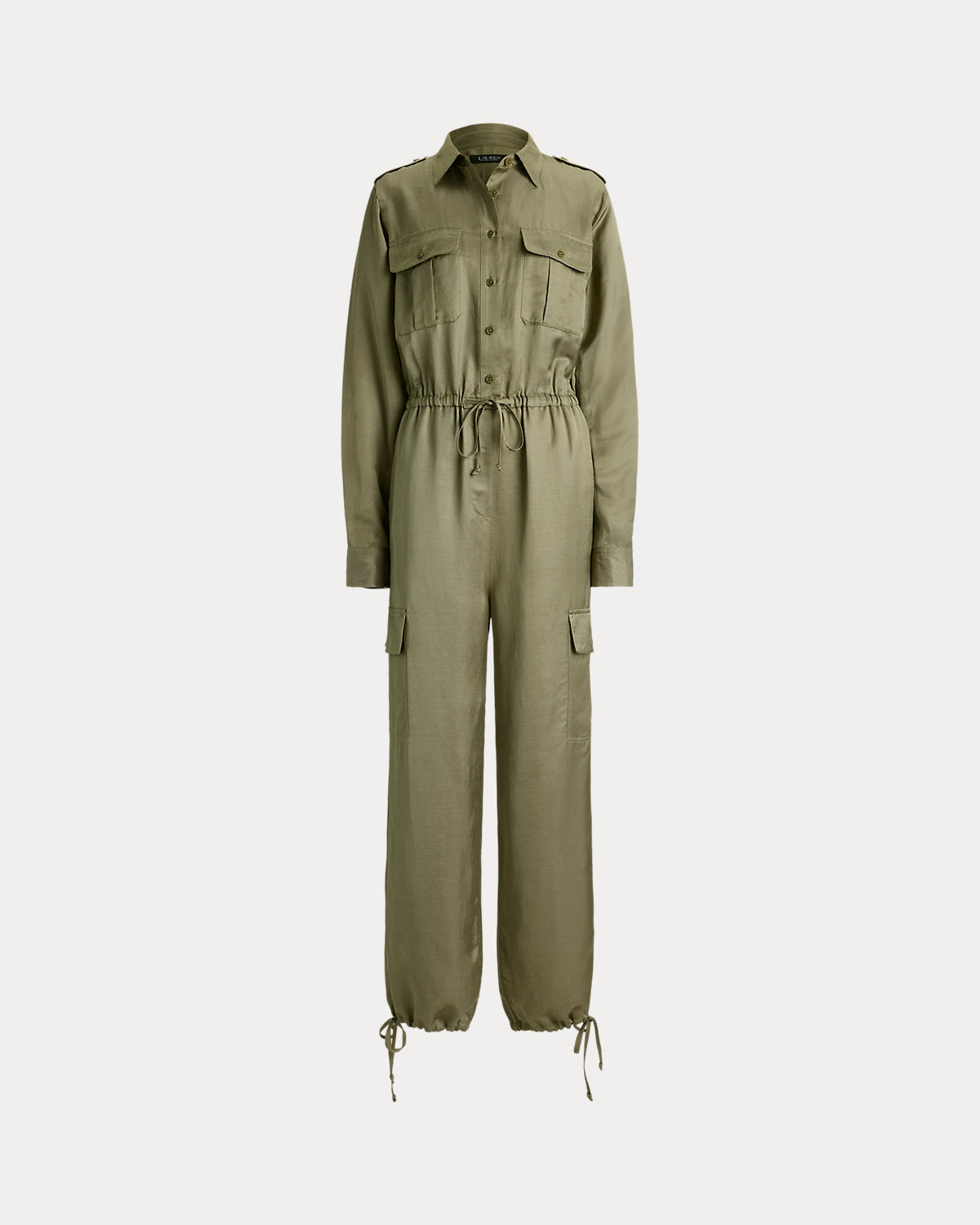 Shantung Cargo Jumpsuit
