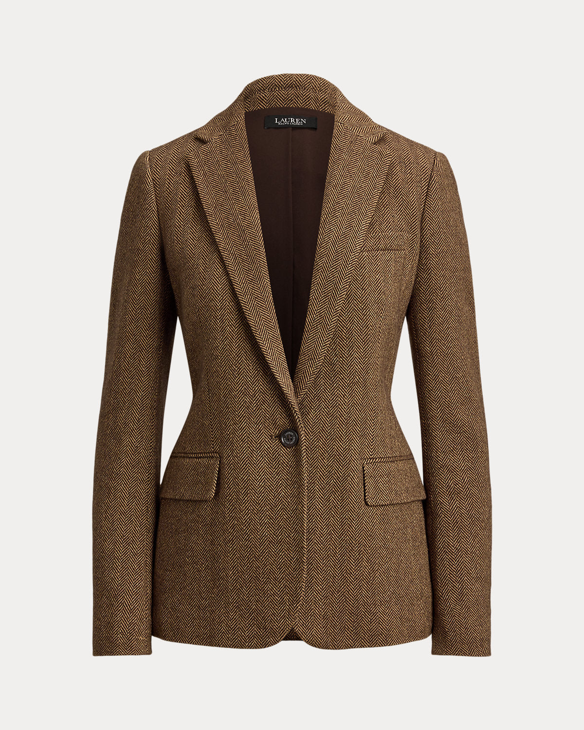 Cotton-Blend Herringbone Blazer