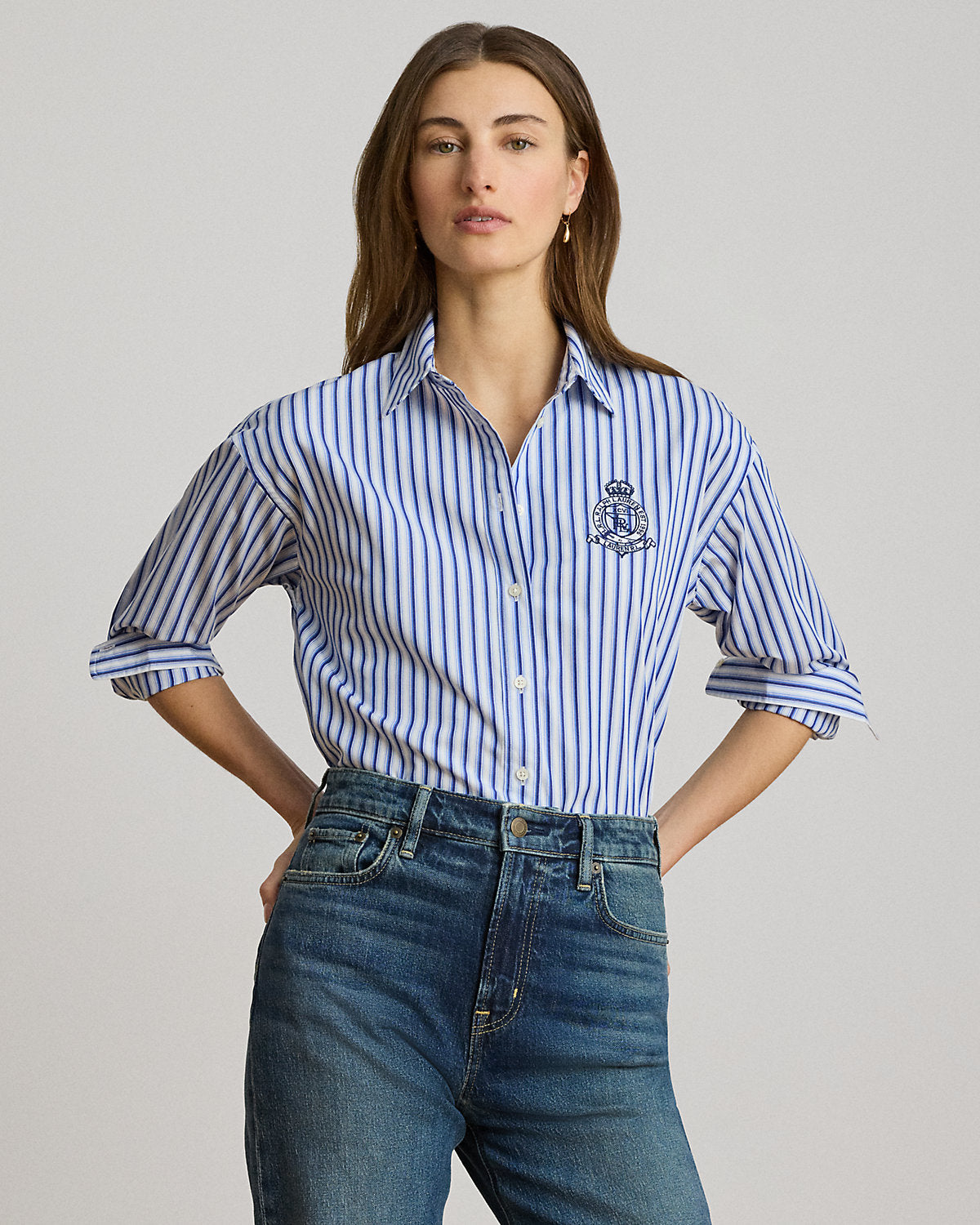 Relaxed Fit Striped Broadcloth Shirt
