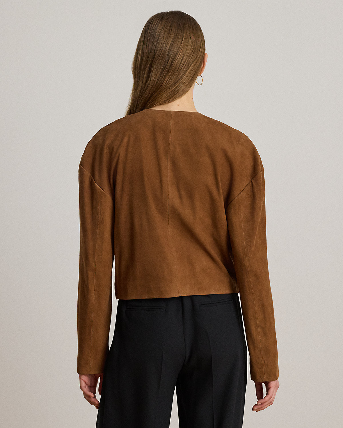 Beaded-Belting-Motif Goat-Suede Jacket