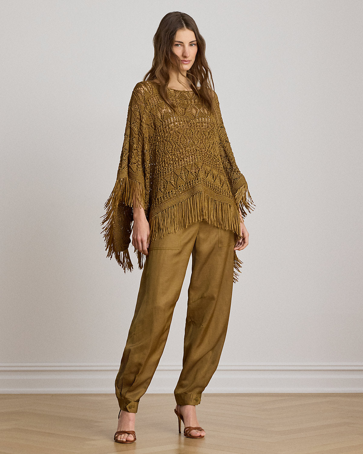 Shantung Barrel Cargo Ankle Pant