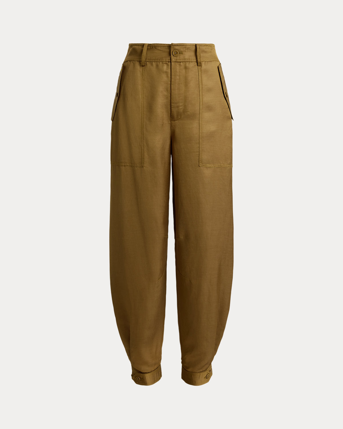 Shantung Barrel Cargo Ankle Pant