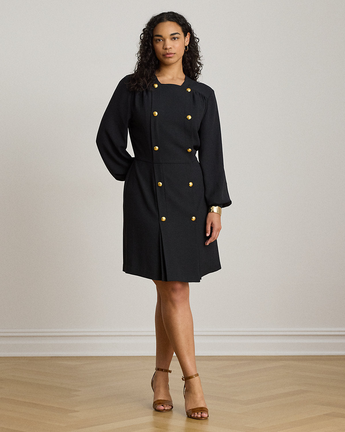 Double-Breasted Georgette Dress