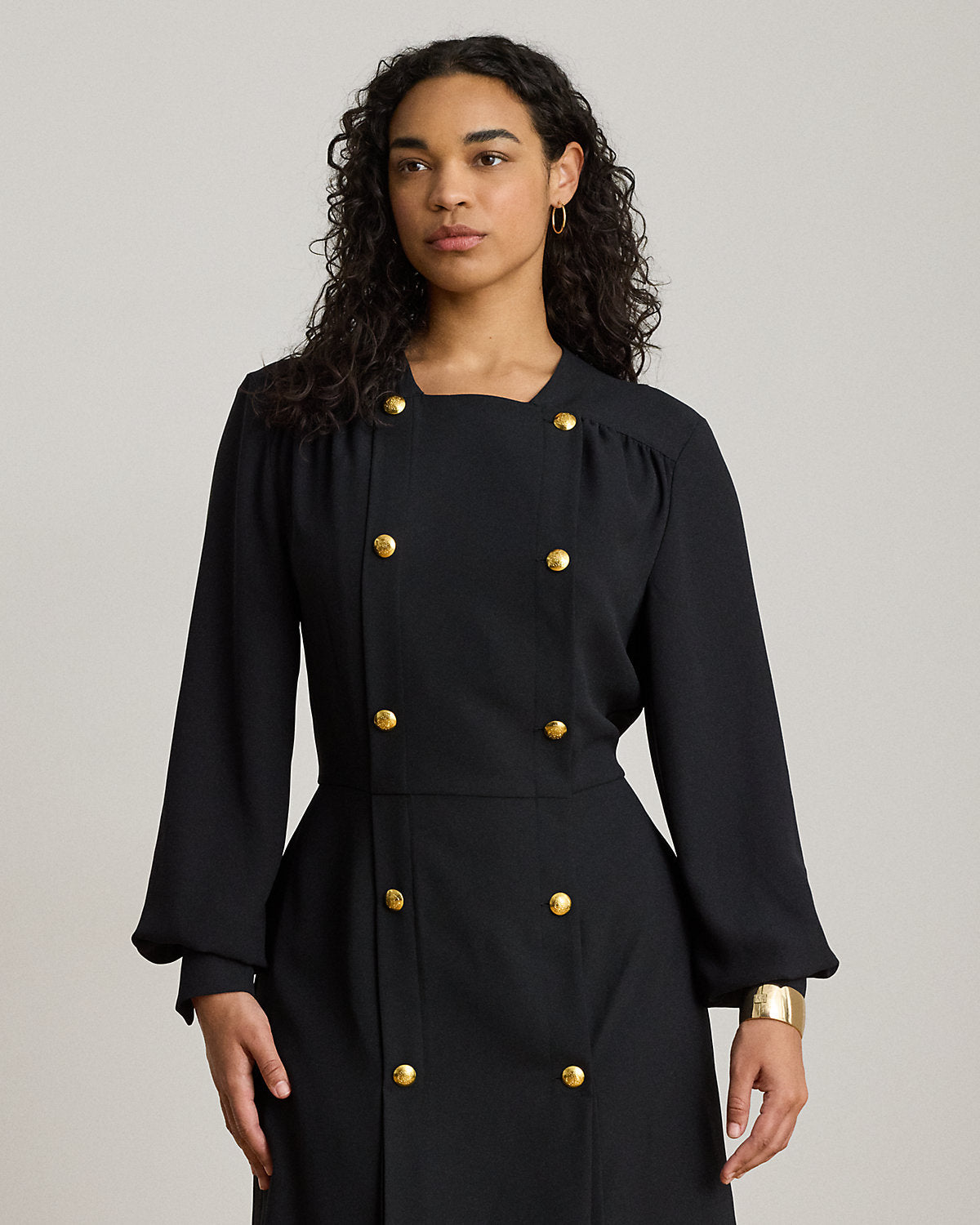 Double-Breasted Georgette Dress