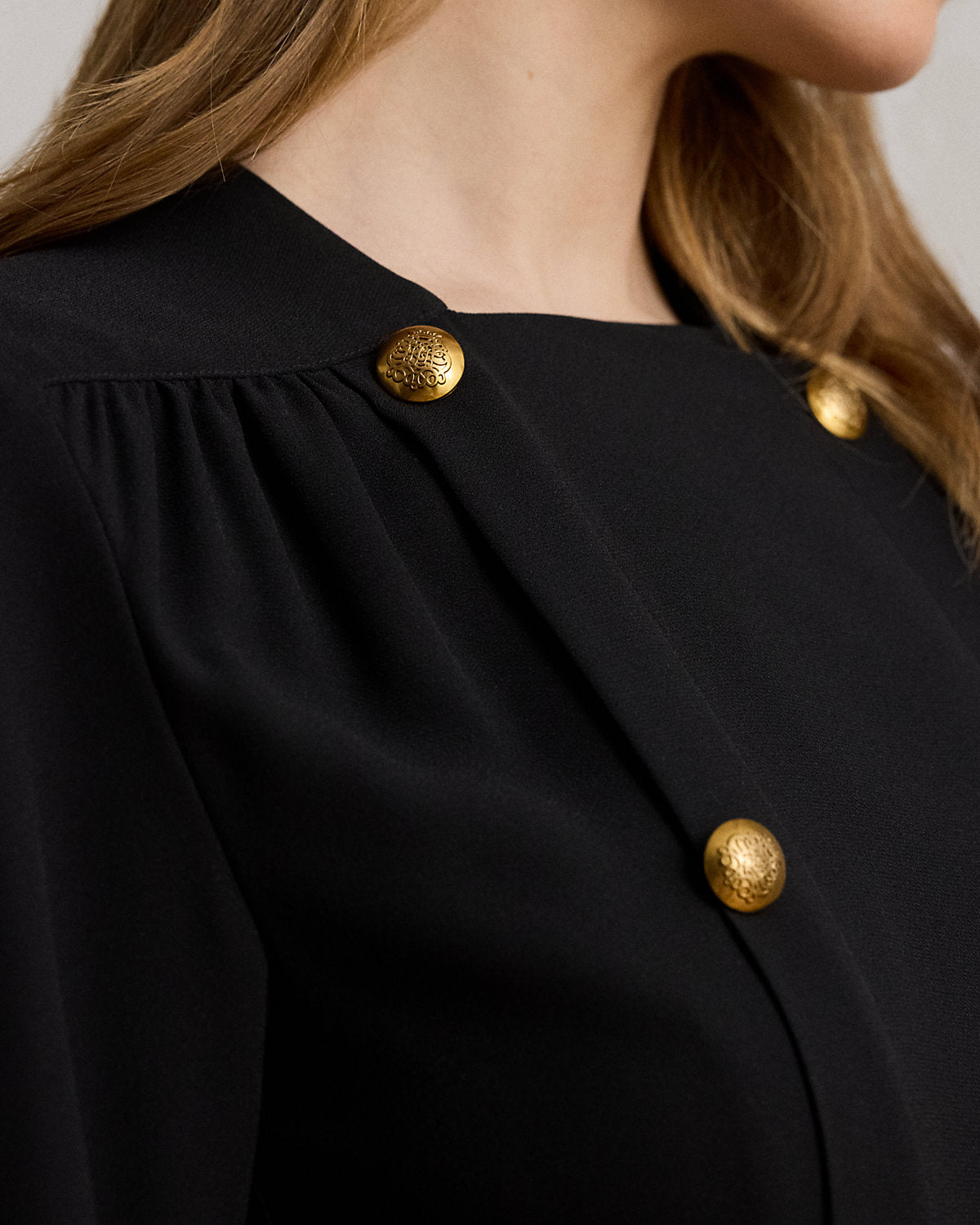 Double-Breasted Georgette Dress