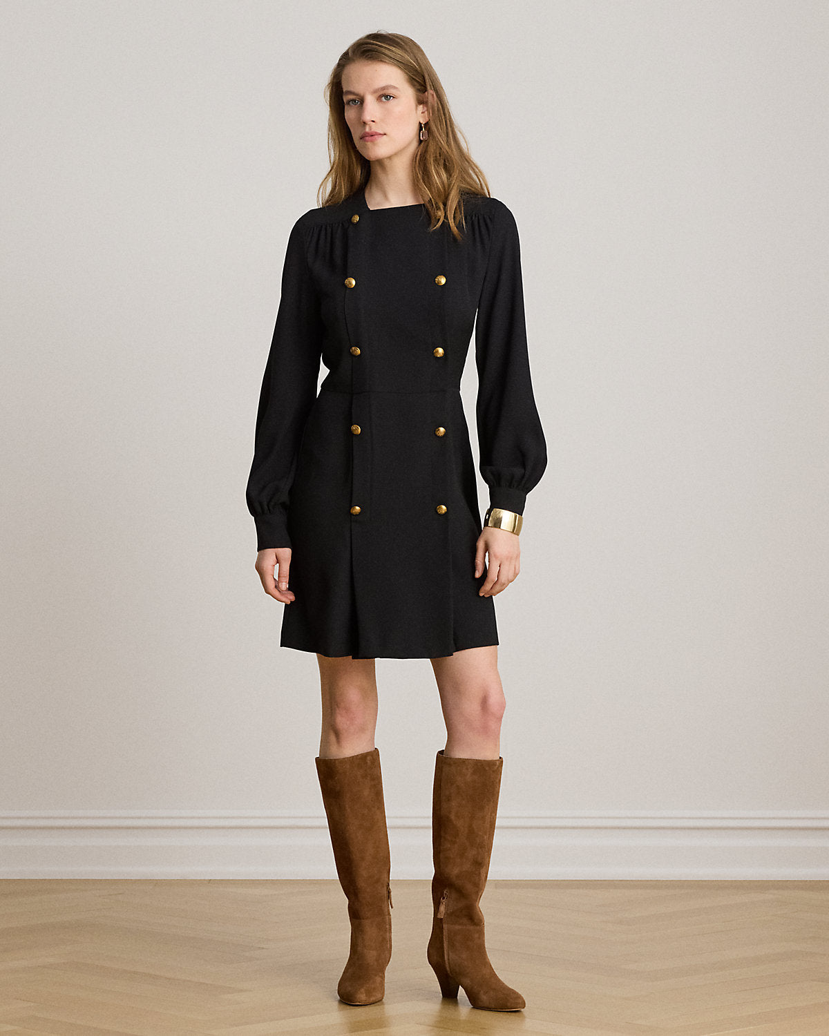 Double-Breasted Georgette Dress