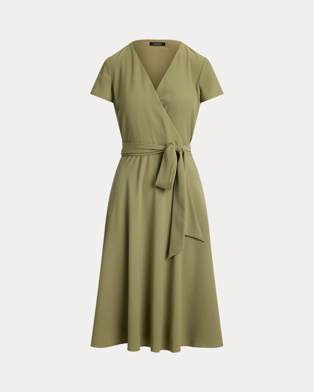 Belted Georgette Surplice Dress