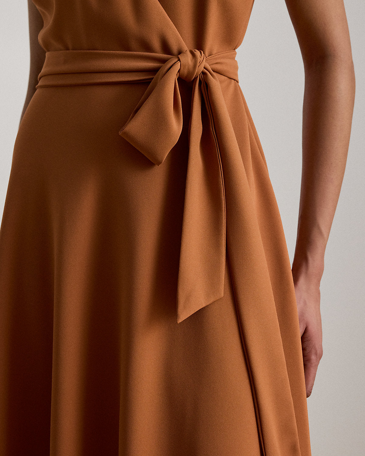 Belted Georgette Surplice Dress