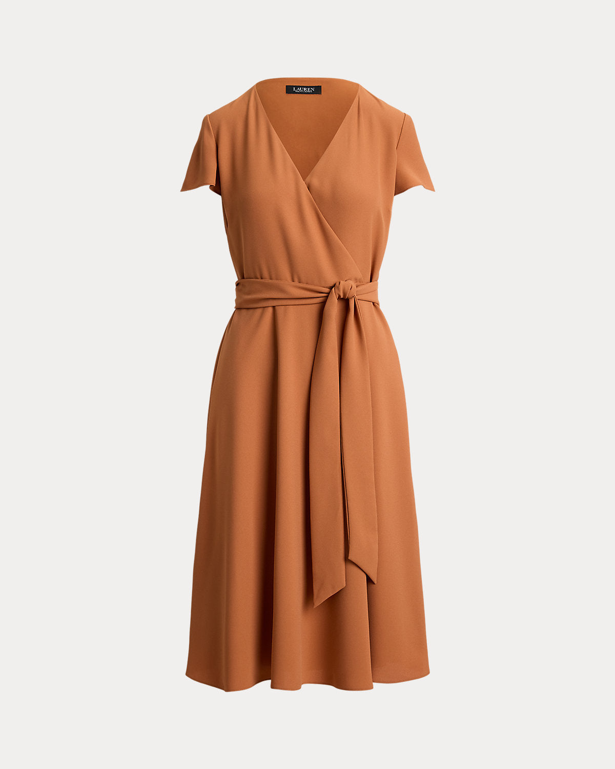 Belted Georgette Surplice Dress