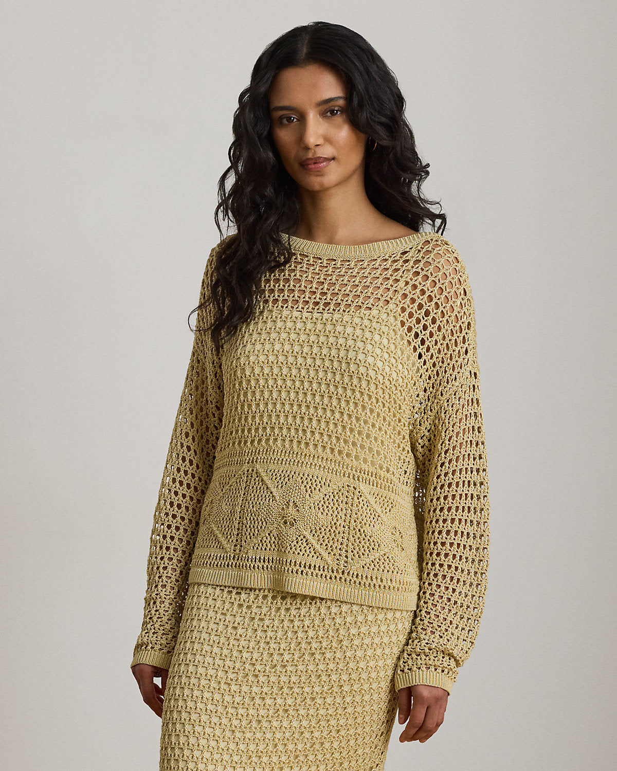 Pointelle-Knit Linen-Blend Sweater