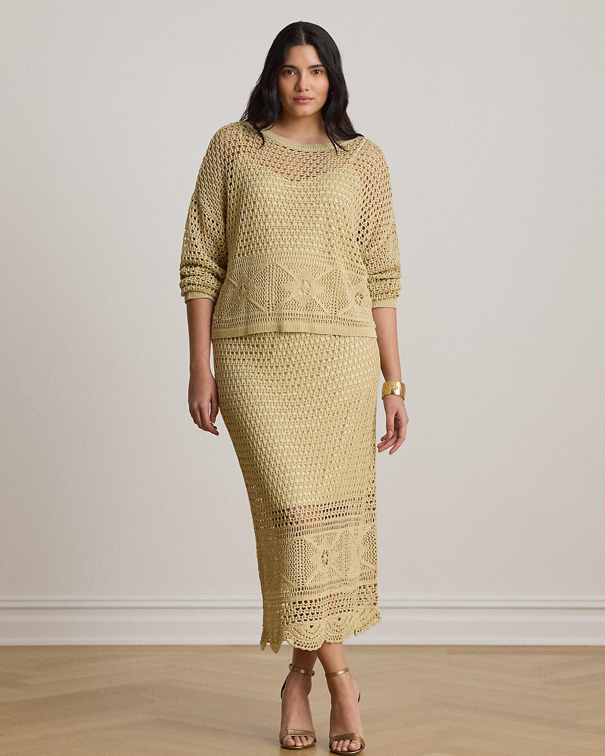 Pointelle-Knit Linen-Blend Sweater