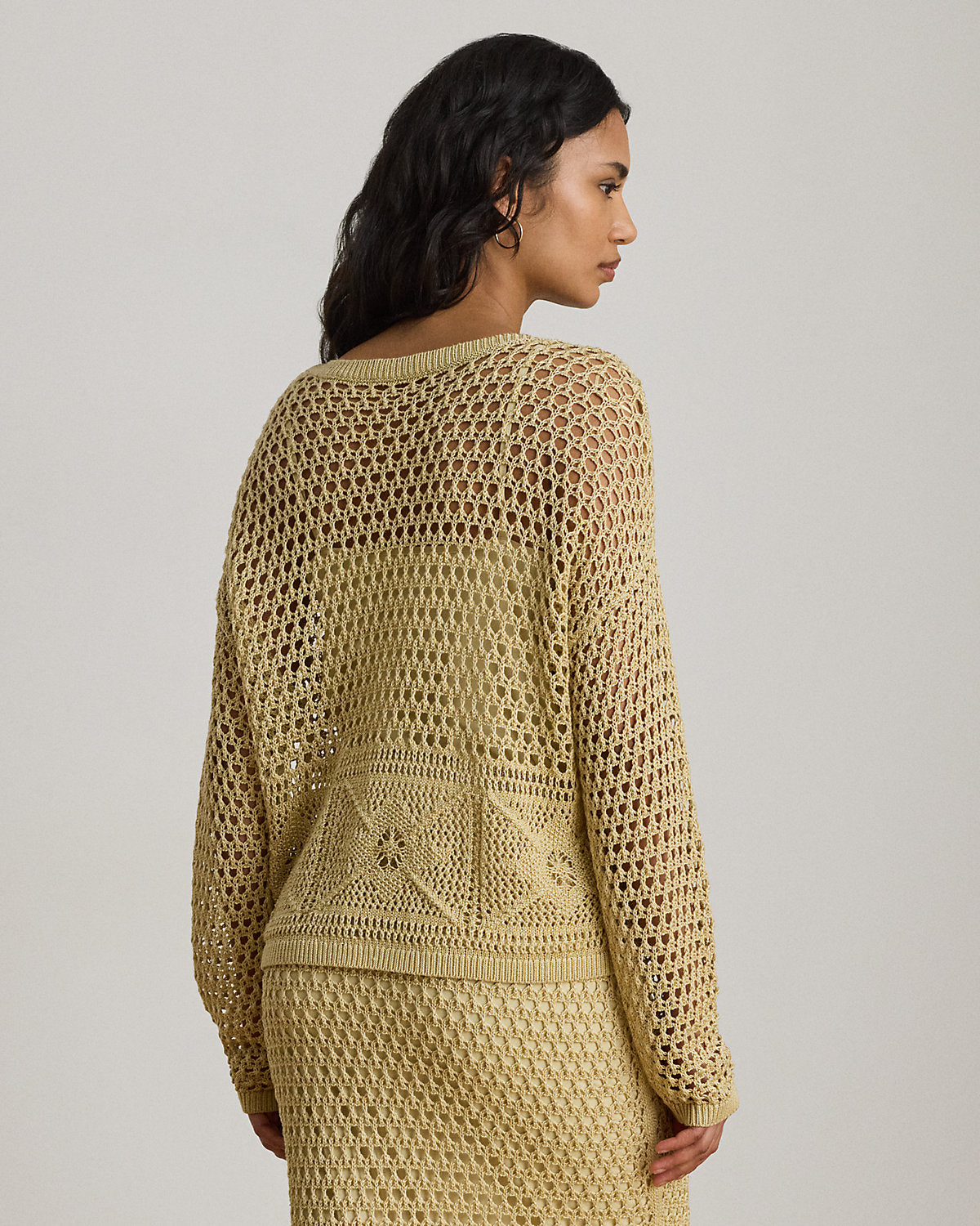 Pointelle-Knit Linen-Blend Sweater